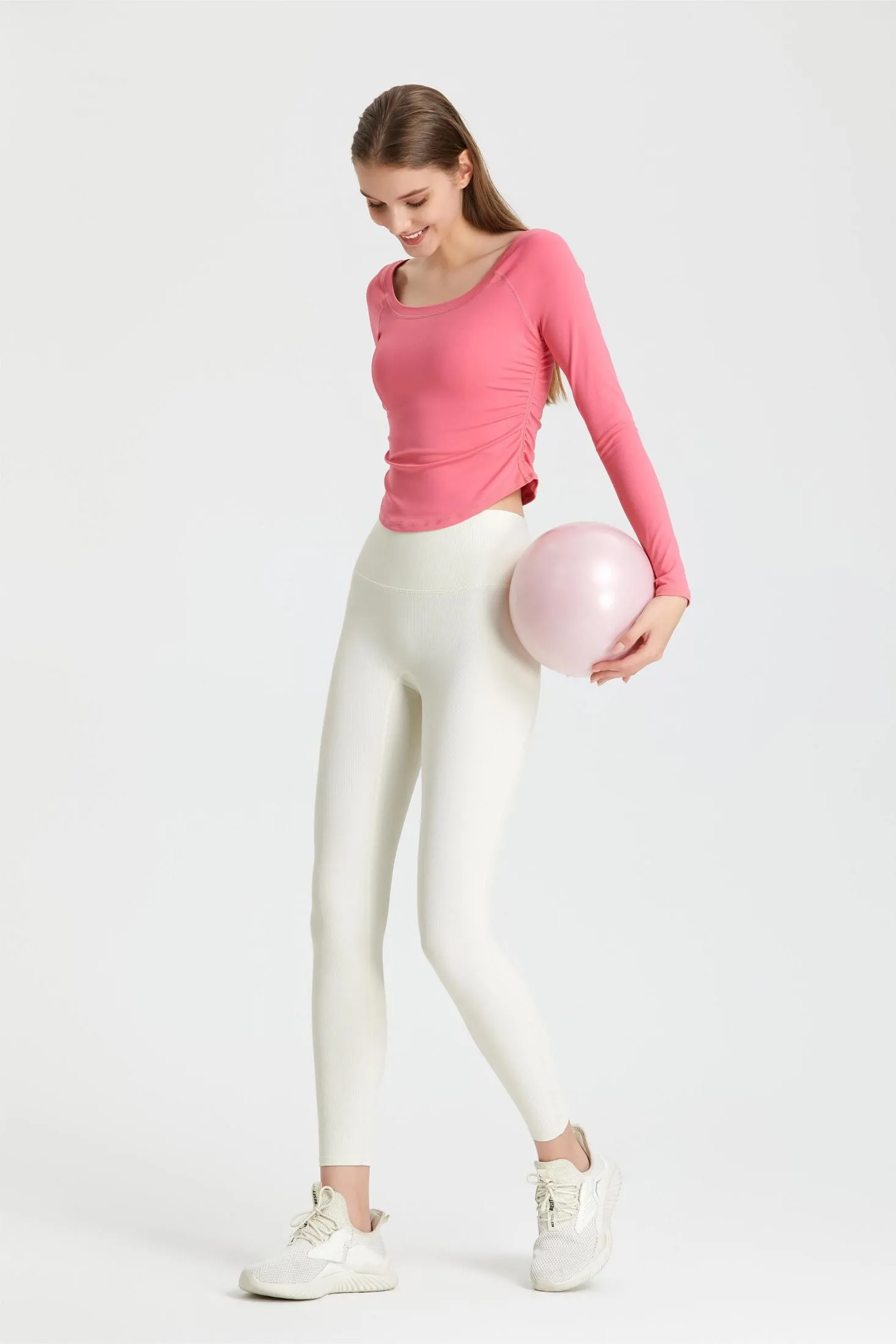 Side Ruched Long Sleeve Top