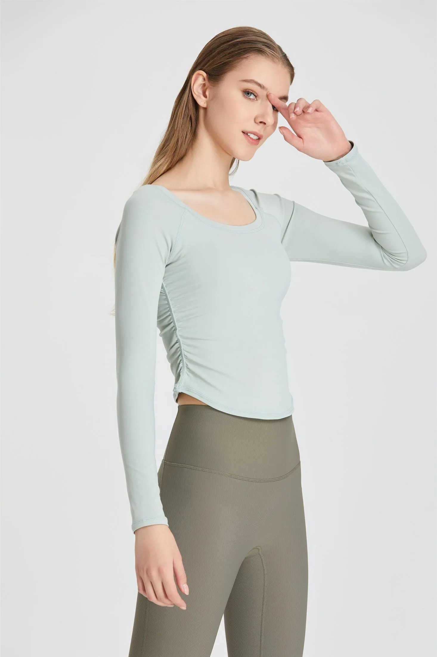 Side Ruched Long Sleeve Top