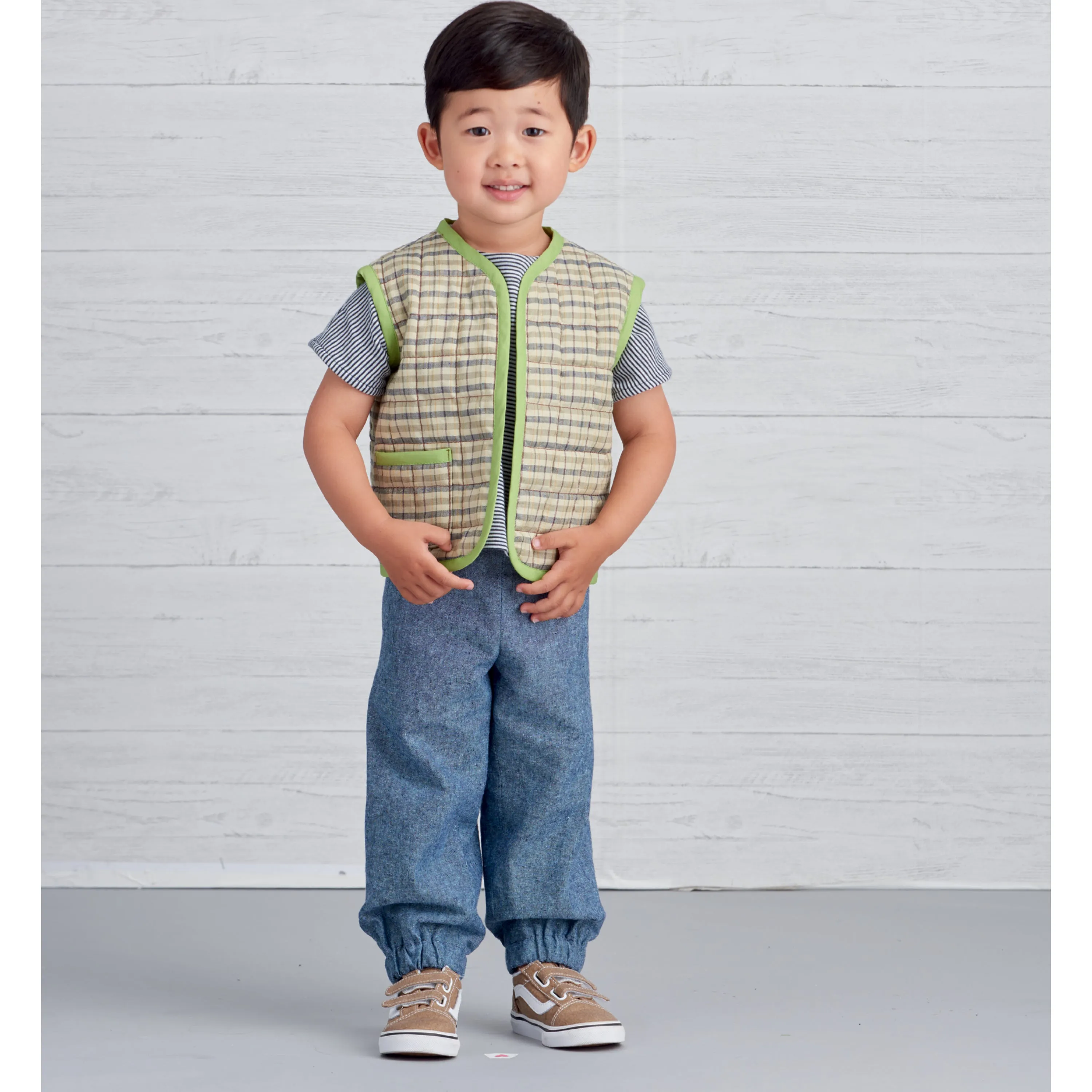 Simplicity Pattern S9485 Toddlers' Knit Top, Jacket, Vest, Skirt and Pants