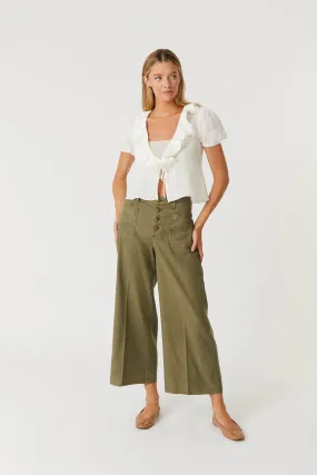 Sophia Crop Wide Leg by Level 99 in Thyme