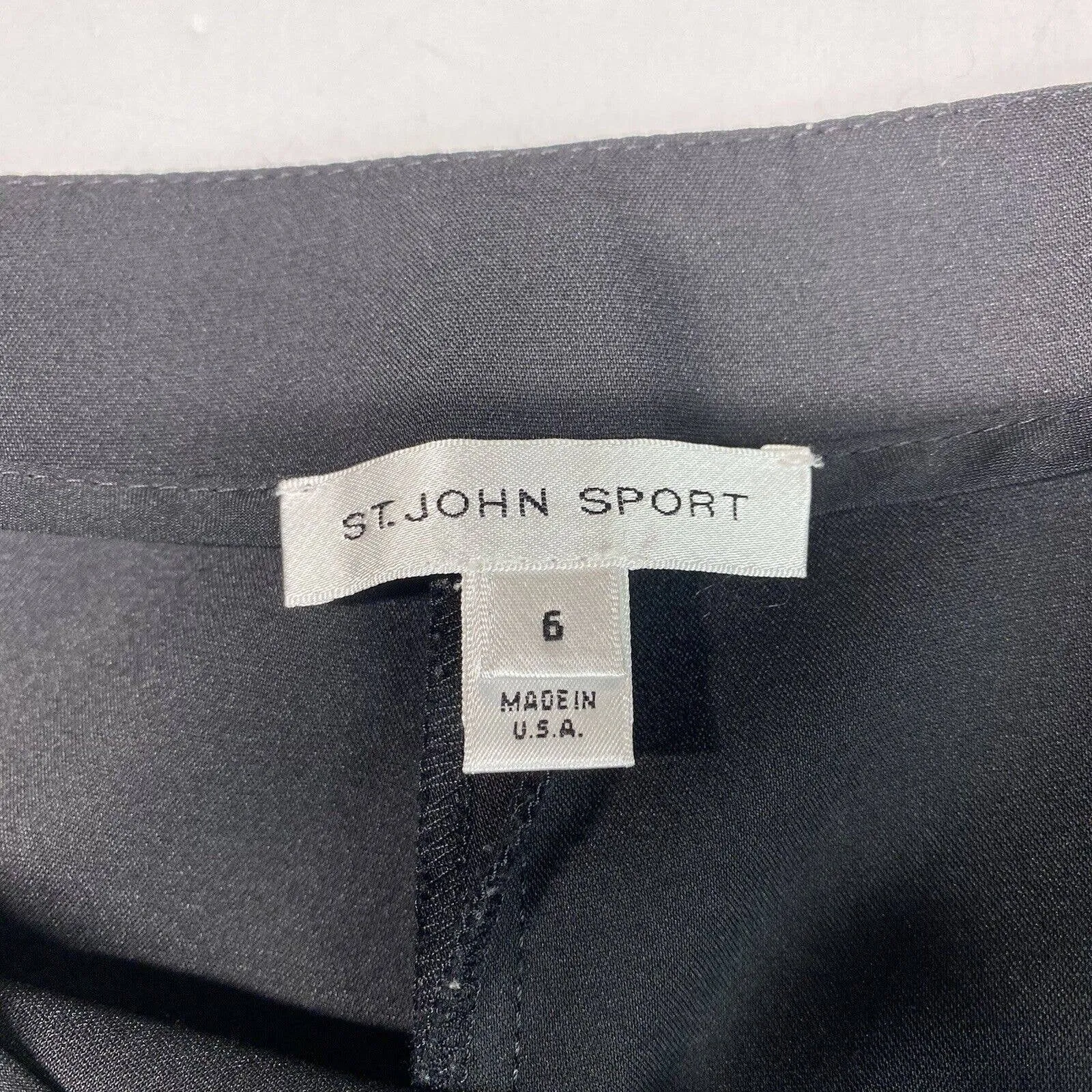 St John Sport Black Cropped Dress Pants Sz 6 Womens Midrise EUC USA