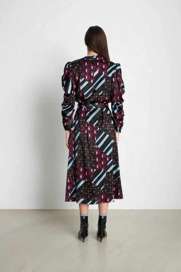 STELLA NOVA TOYA WRAP SILK DRESS - TIE COMBINATION