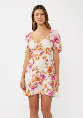 Sweetheart Neck Mini Dress with Puff Sleeves