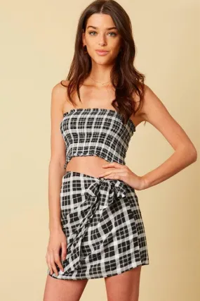 Tatum Black Plaid Two-Piece Mini Dress