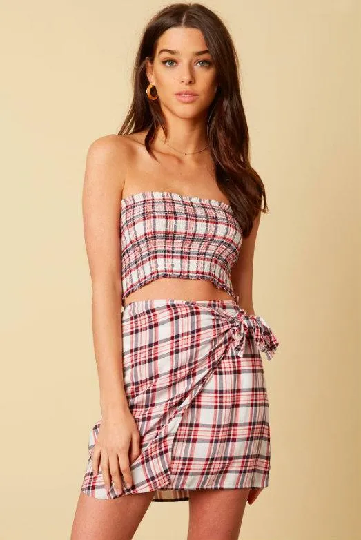 Tatum Red Plaid Two-Piece Mini Dress