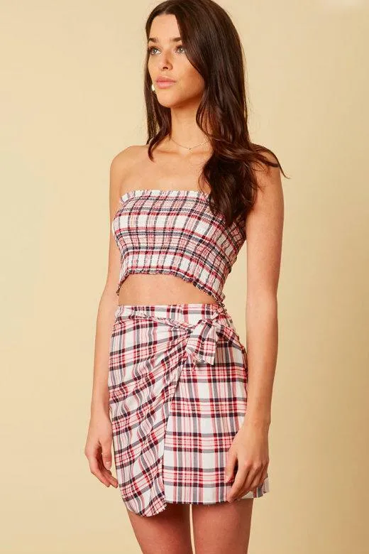 Tatum Red Plaid Two-Piece Mini Dress