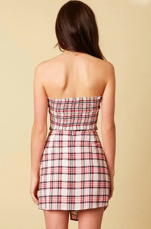 Tatum Red Plaid Two-Piece Mini Dress