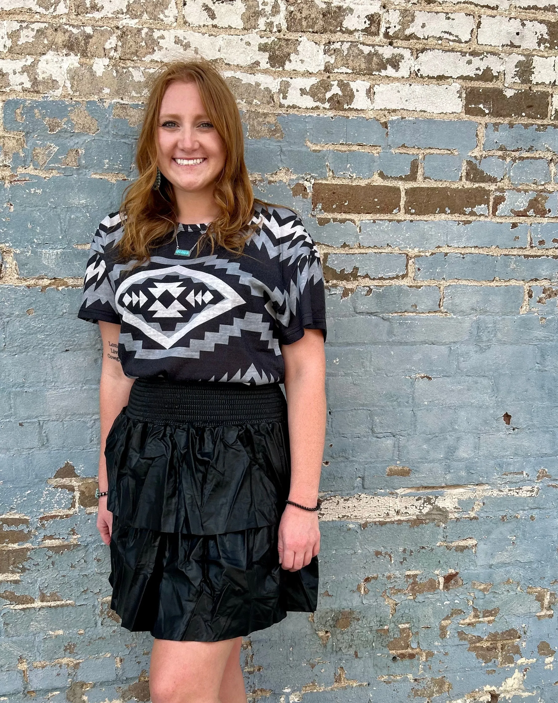 The Queen Creek Ruffle Skirt in Black S-L