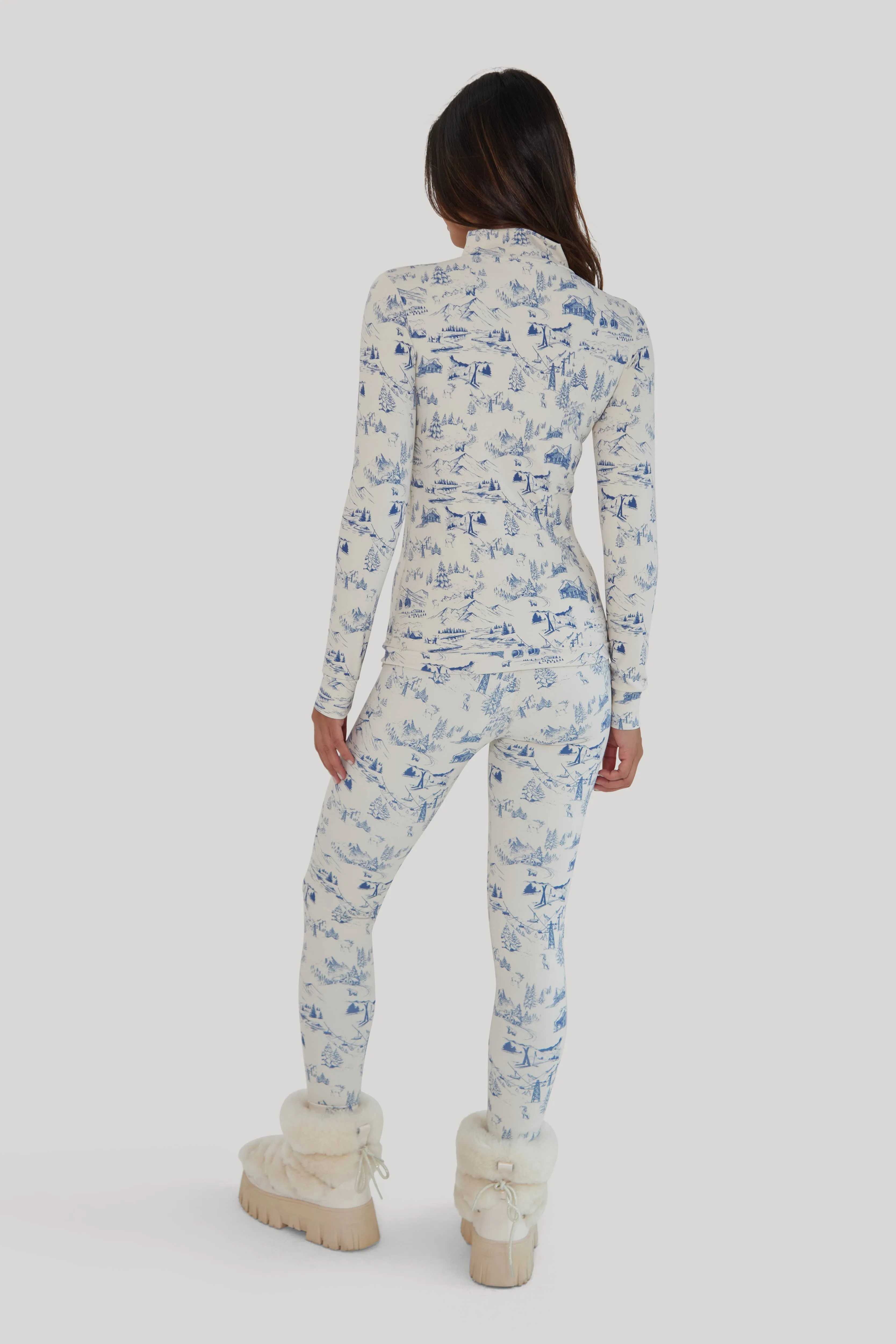 Toile de Jouy Base Layer Set - Blue