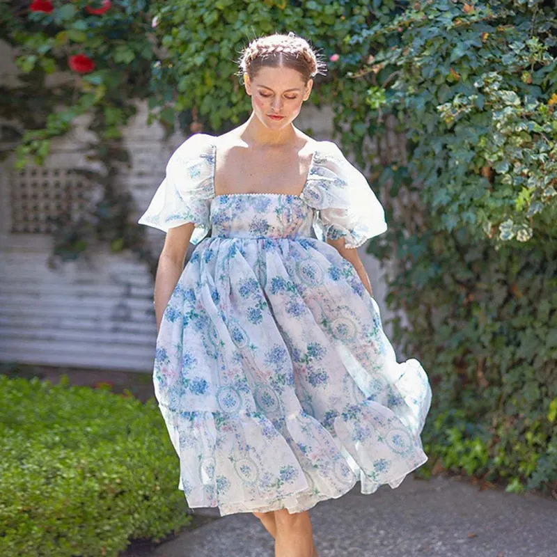Valencia Ruffle Organza Baby Doll Dresses - 10 Colors