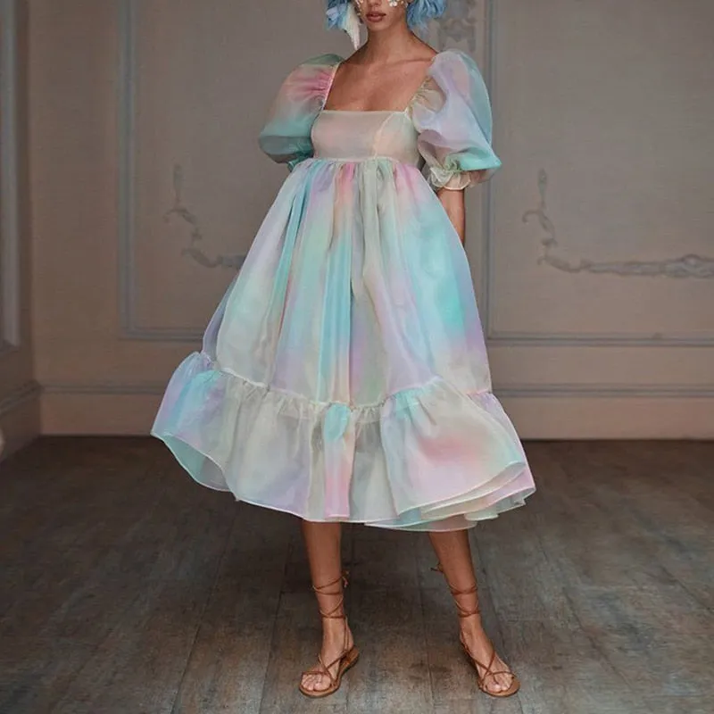 Valencia Ruffle Organza Baby Doll Dresses - 10 Colors