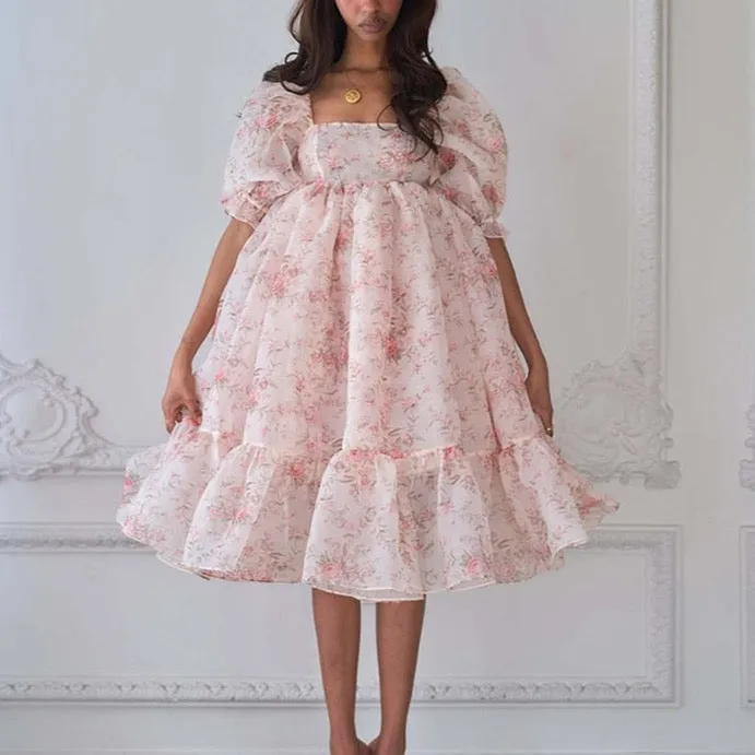 Valencia Ruffle Organza Baby Doll Dresses - 10 Colors