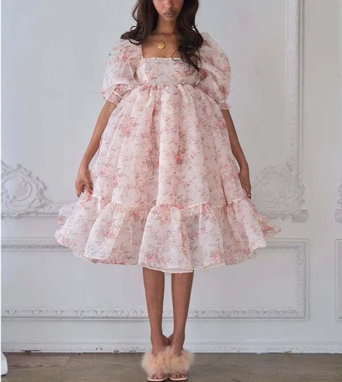 Valencia Ruffle Organza Baby Doll Dresses - 10 Colors