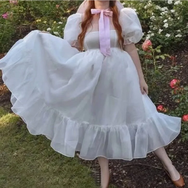 Valencia Ruffle Organza Baby Doll Dresses - 10 Colors