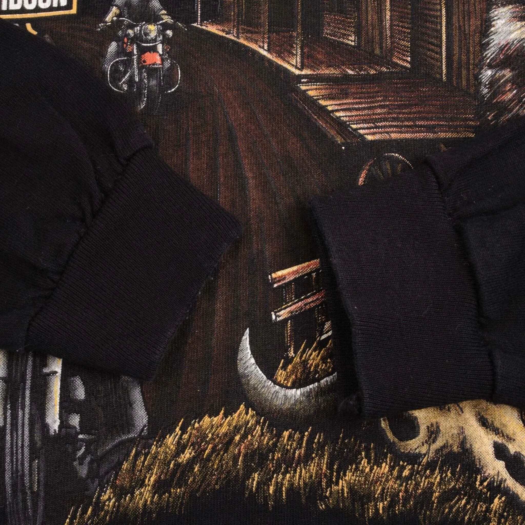 VINTAGE HARLEY DAVIDSON LONG SLEEVE WOLF TEE SHIRT SIZE XL MADE IN USA