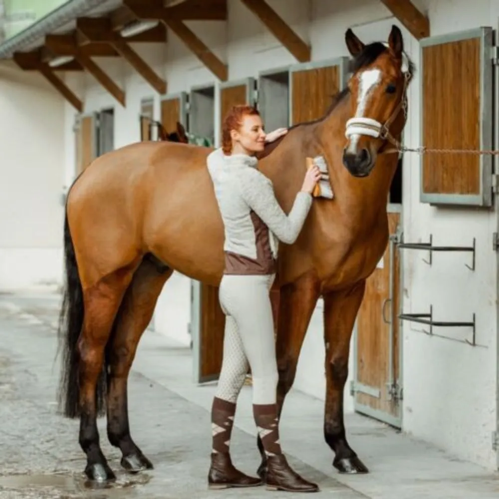 Women's Horze Light Tan & Brown Deanne Softshell Fleece Jacket