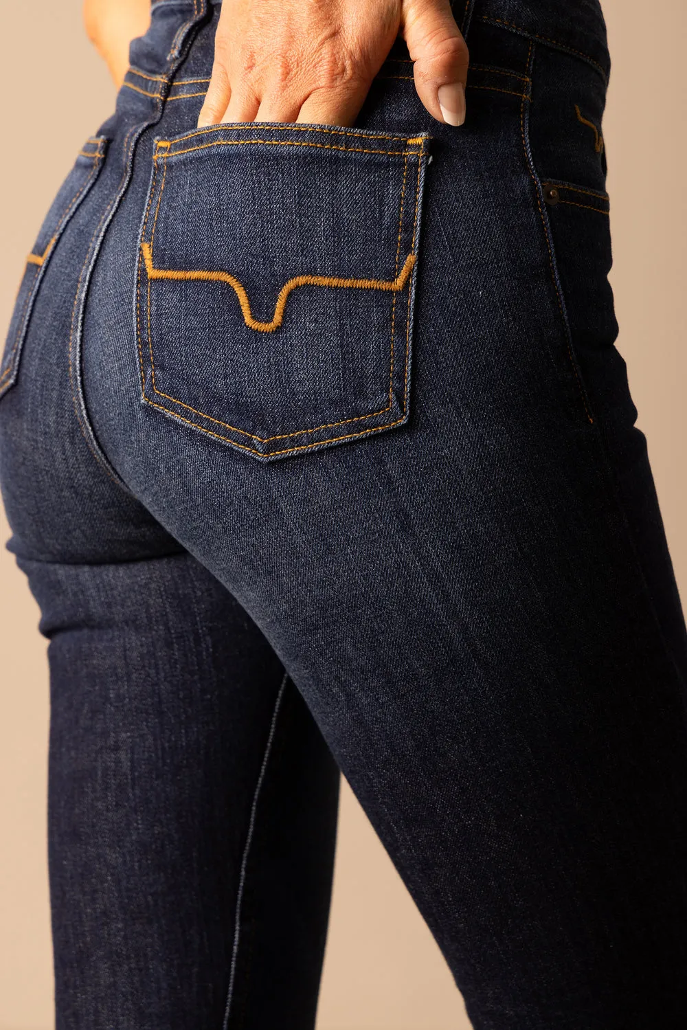 Women's Jennifer Blue Denim High Rise Wide Flare Jean By Kimes Ranch