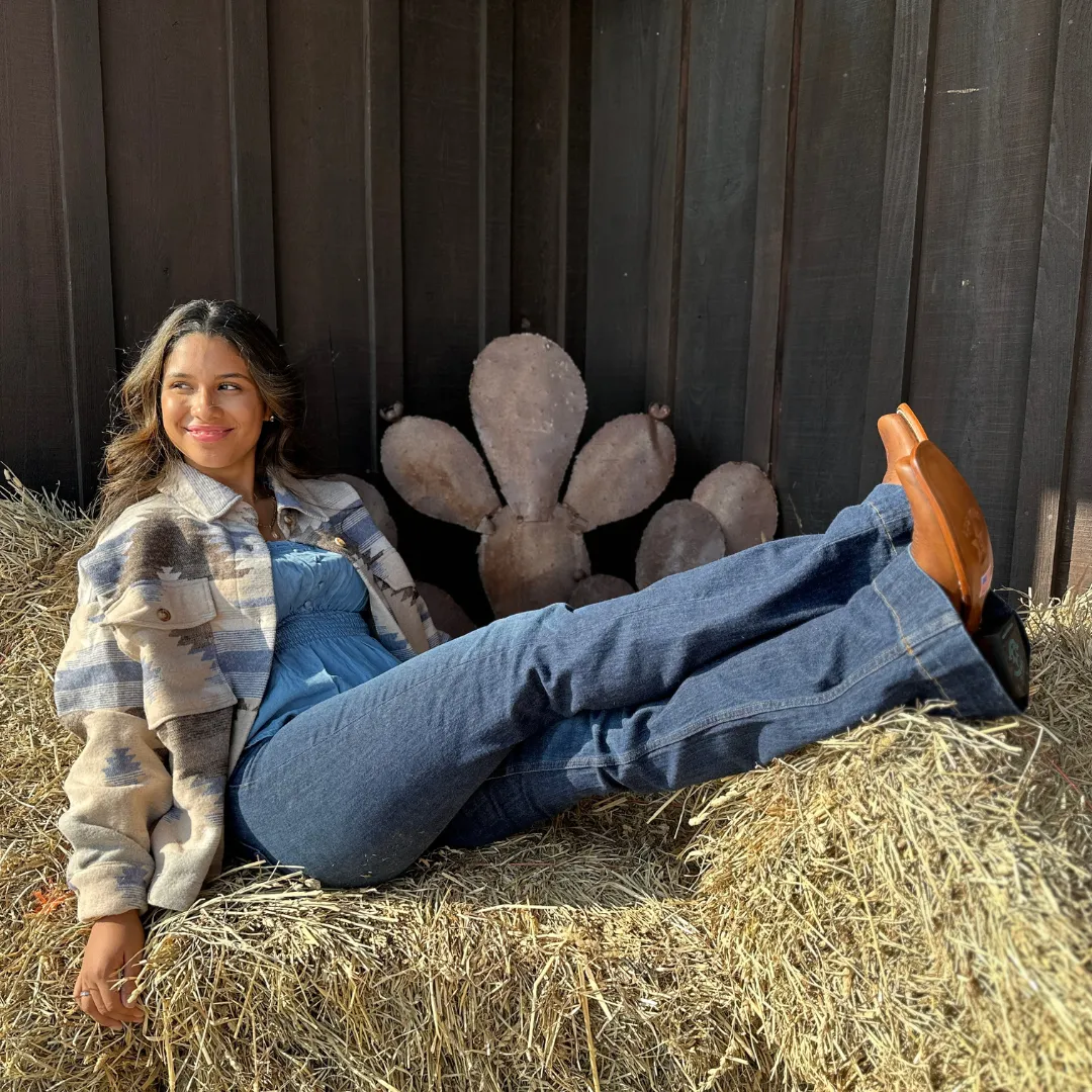 Women's Jennifer Blue Denim High Rise Wide Flare Jean By Kimes Ranch