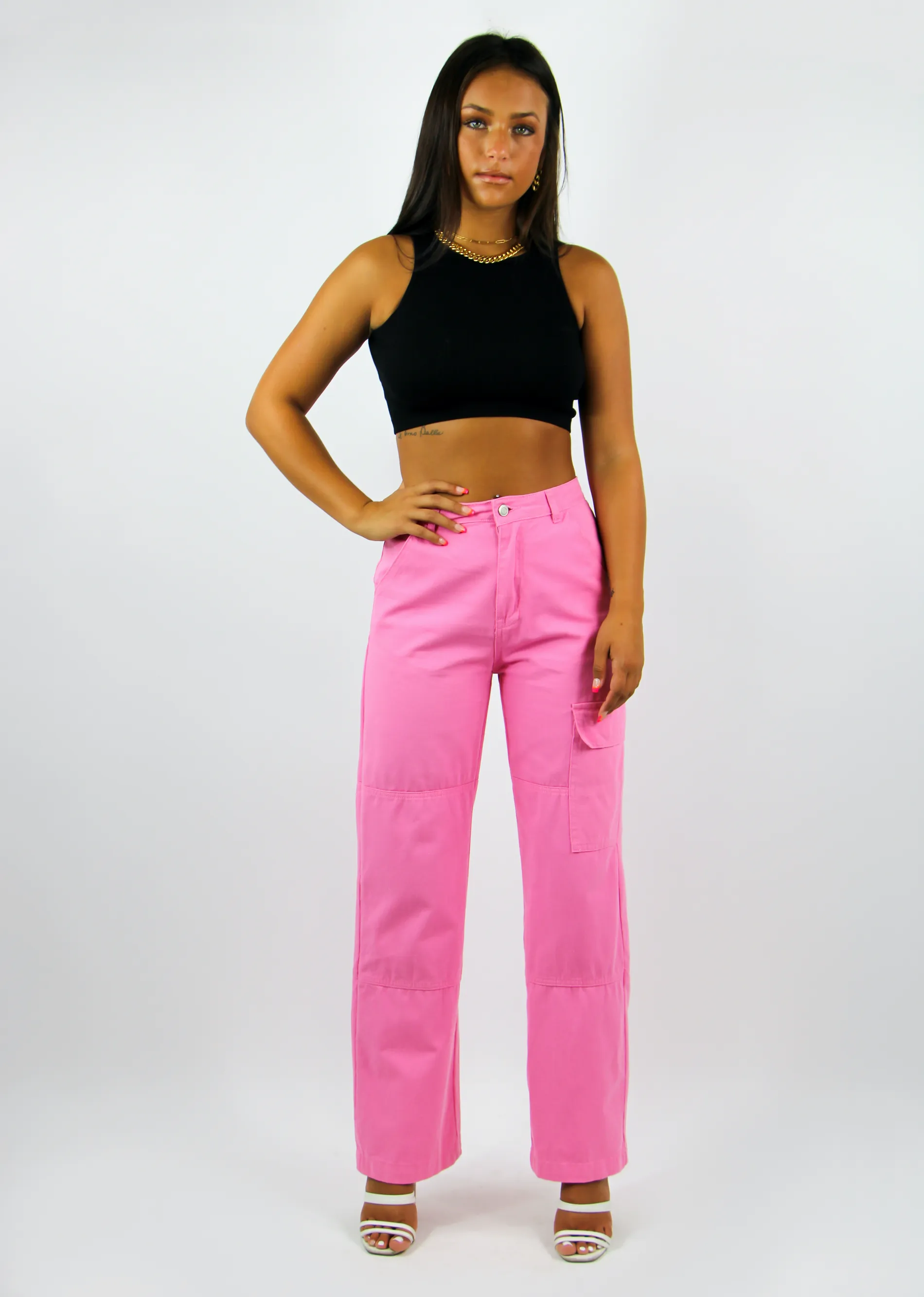 You're Cute Cargo Jeans ★ Pink