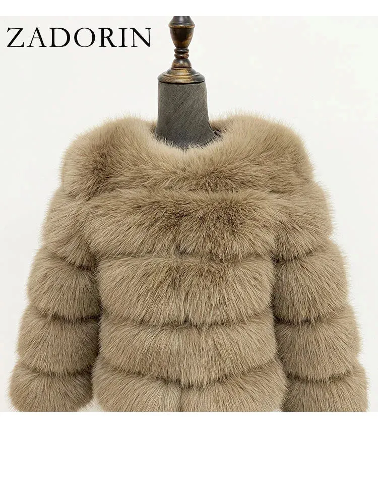 ZADORIN Winter Luxury Long Mink Coats Women Warm Faux Fur Coat Fluffy Fur Jacket Bontjas Coats Abrigo Piel Mujer