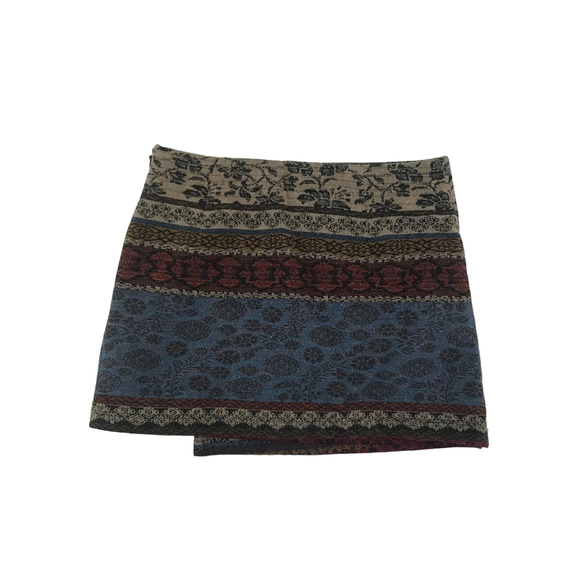 Zara Skirt Age 5-6 Brown and burgundy Knit Pattern