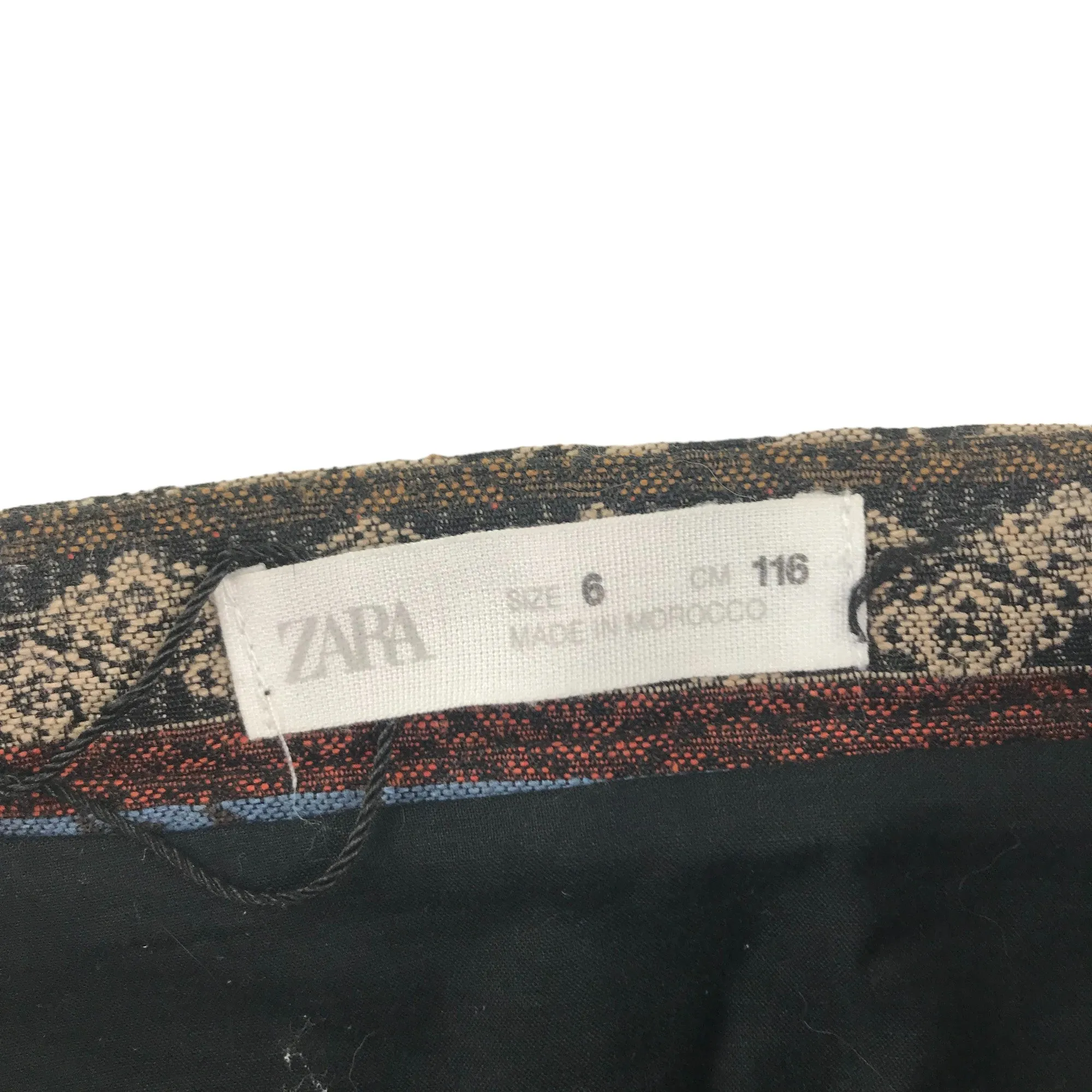 Zara Skirt Age 5-6 Brown and burgundy Knit Pattern