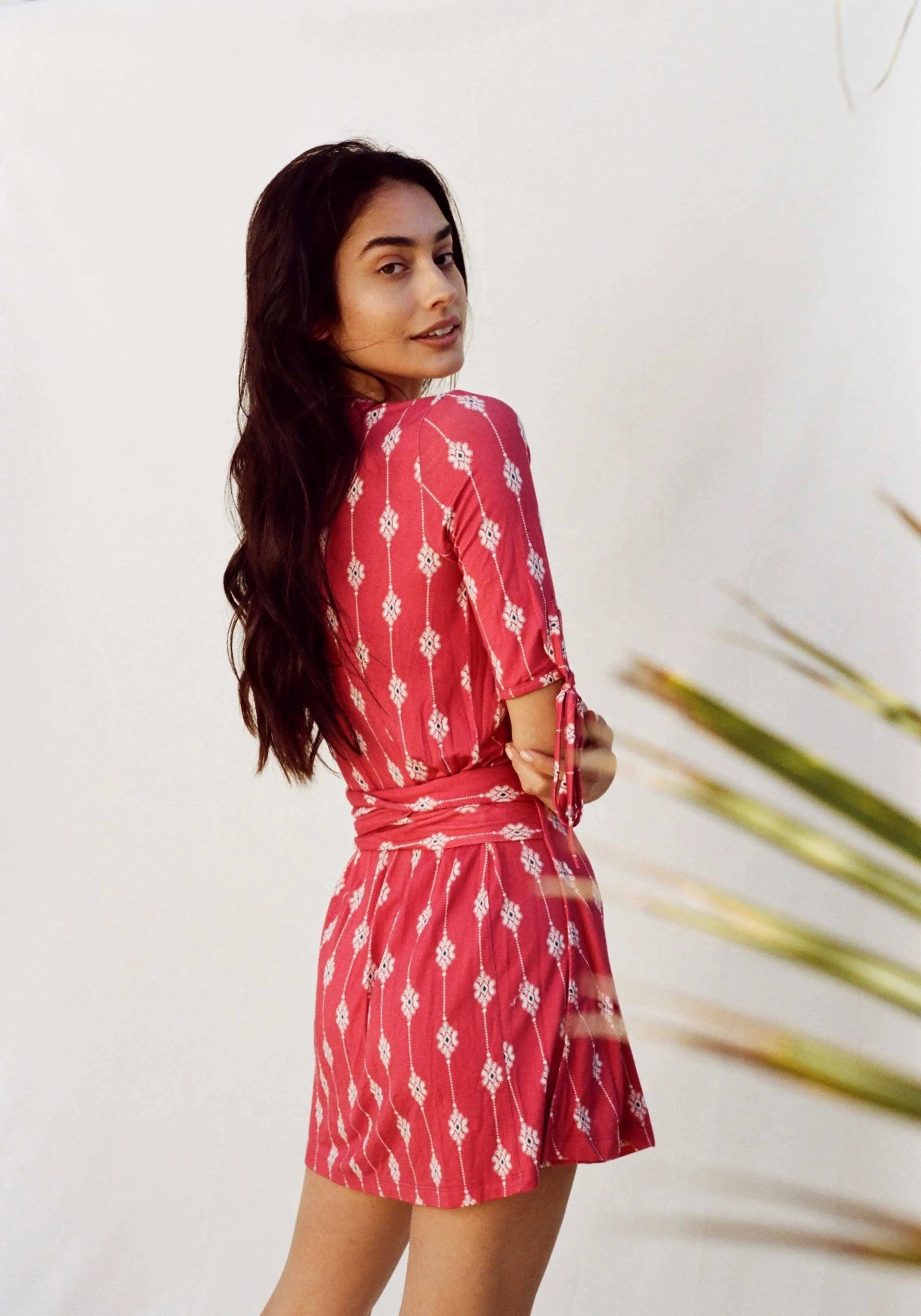 Èze Wrap Dress- Pink Batik