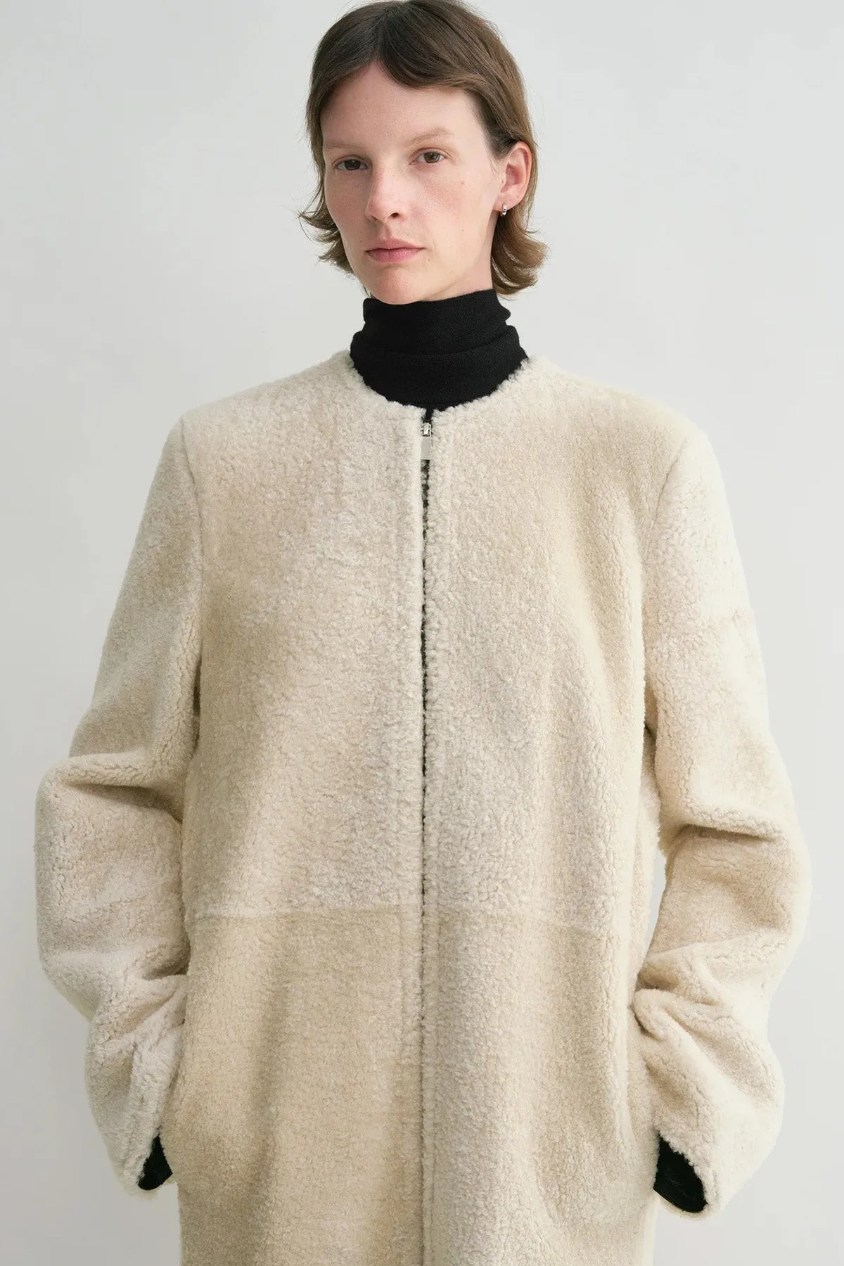 Zipped Teddy Shearling Coat
