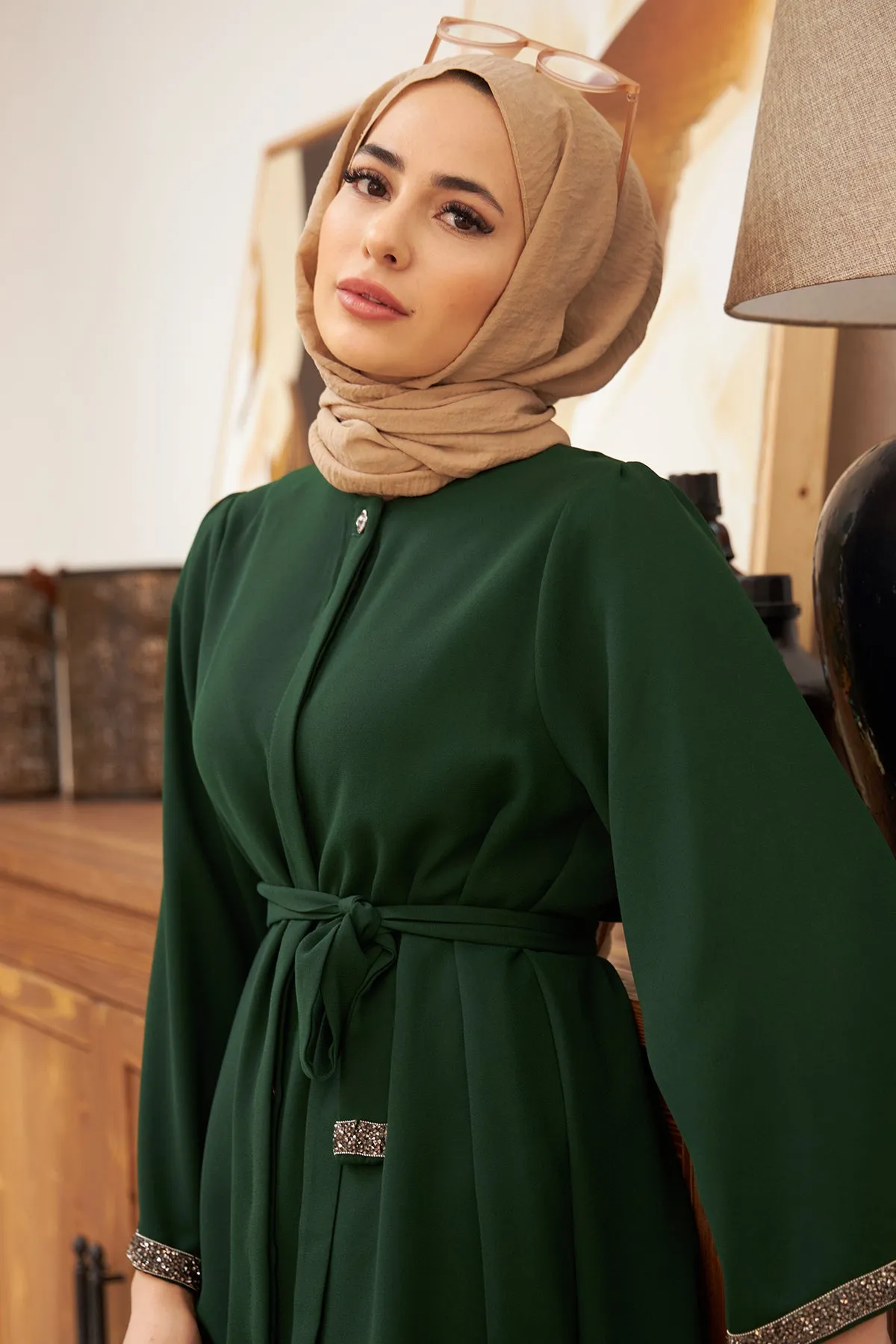 ZRF Women Spanish Flare Pants Tunic Set - Emerald - Jurupa Valley